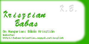 krisztian babas business card
